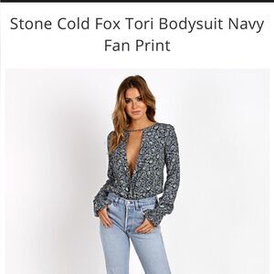 Stone Cold Fox Tori Bodysuit in Navy Pattern size 2 (USA-4 ) new with tags